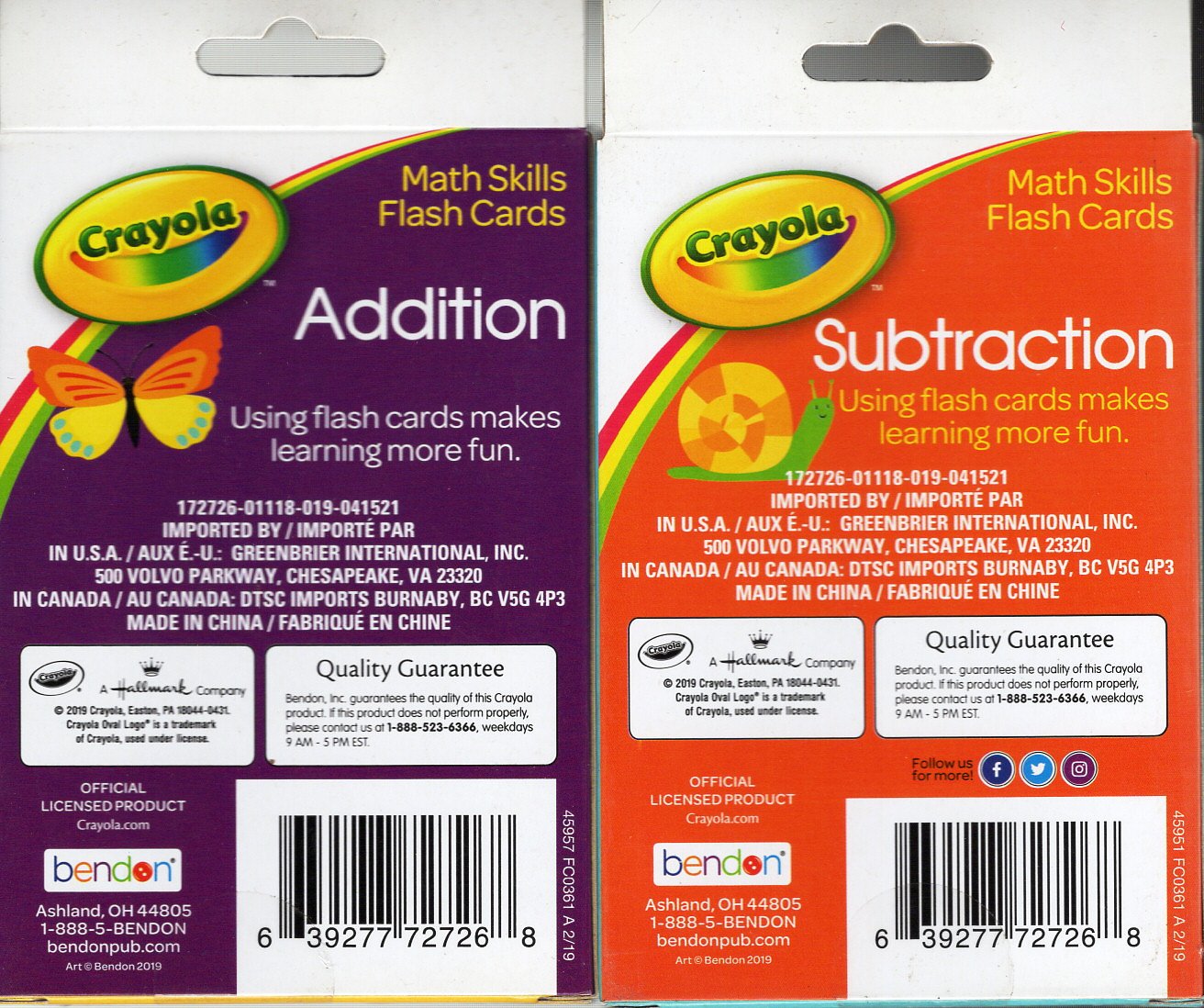 Crayola - Math Skills Flash Cards - Addition & Subtraction - Flash Cards (Set)