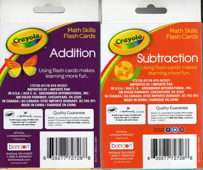 Crayola - Math Skills Flash Cards - Addition & Subtraction - Flash Cards (Set)