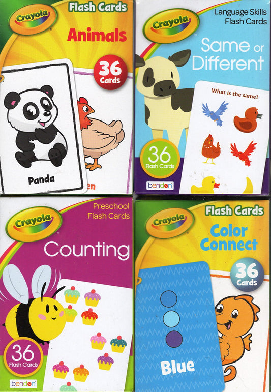 Crayola - Language Skills - Animals, Counting, Colors, Different - Flash Cards