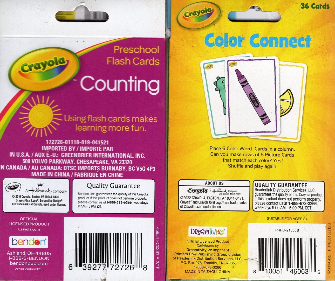 Crayola - Language Skills - Counting, Colors Connect - Flash Cards