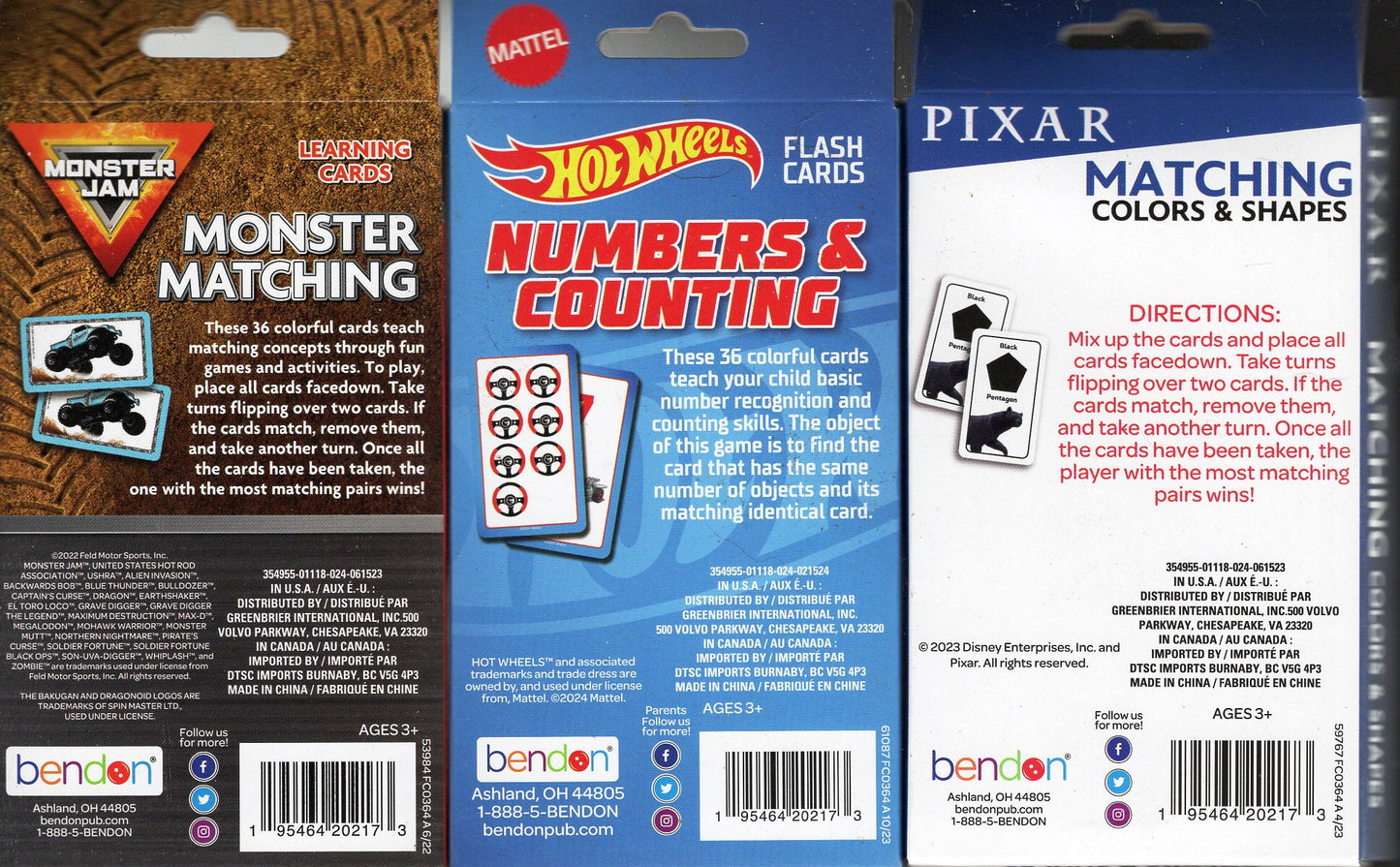 Learning Educational Flash Cards - Monster Matching, Numbers, Colors
