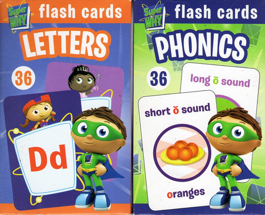 PBS Kids Super Why - Letters & Phonics - 36 Education Flash Cards Set