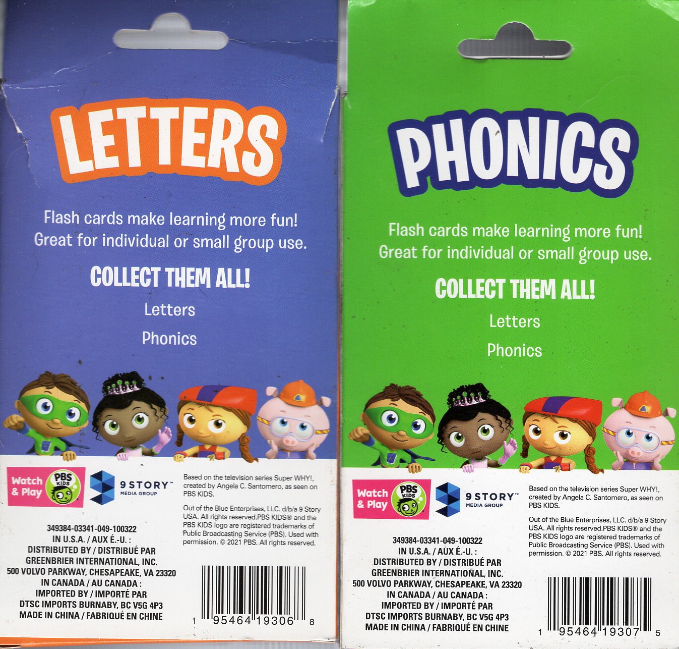 PBS Kids Super Why - Letters & Phonics - 36 Education Flash Cards Set