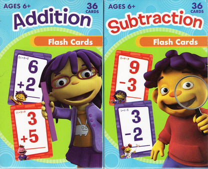 PBS Kids - Addition & Subtraction - 36 Education Flash Cards Set