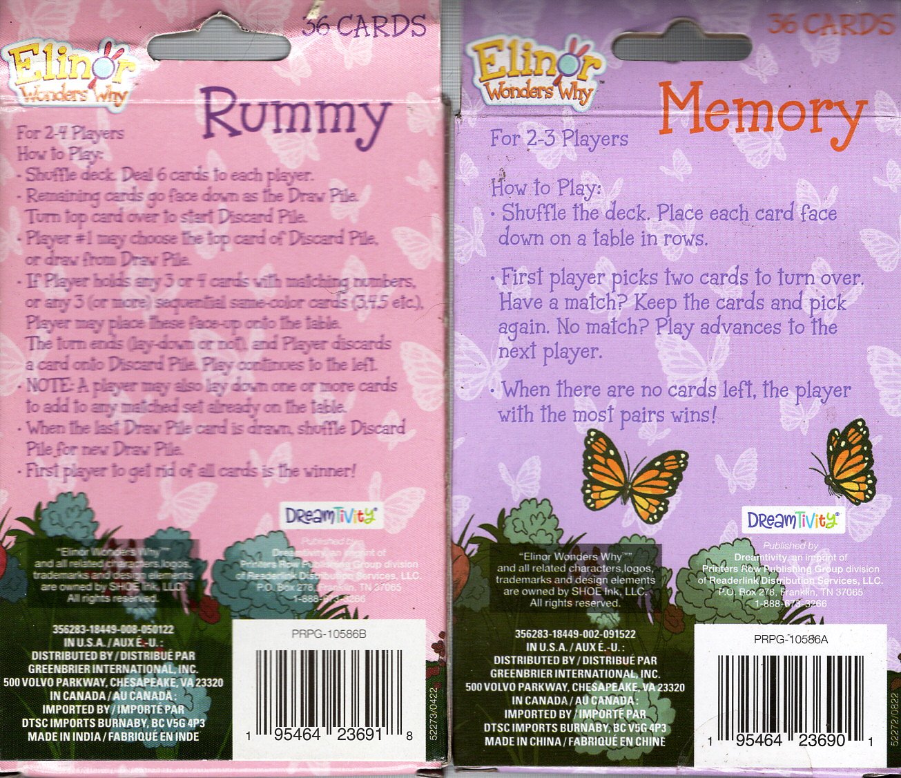 Elinor Wonder Why - Rummy & Memory - 36 Educational Flash Cards (Set of 2)