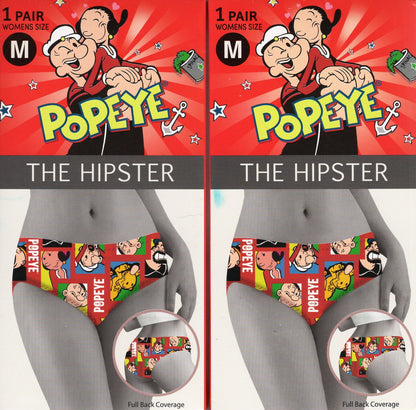 New Women's Popeye Hipster Underwear Size Medium (Set of 2 Packs)