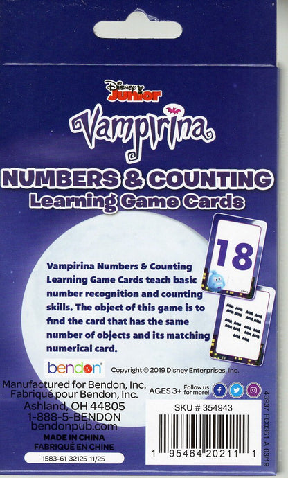 Disney Junior - Vampirina - Number &Counting - Learning Game Cards