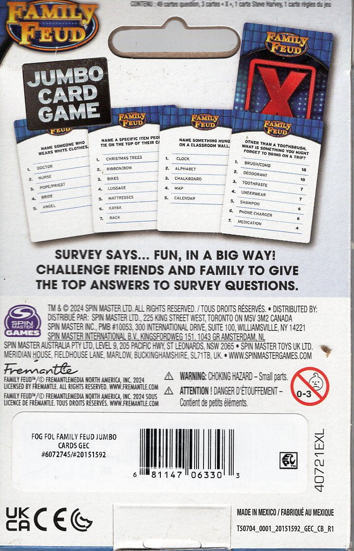 Family Feud - Jumbo Card Game