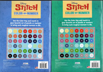 Stitch - Color by Number - Coloring & Activity Books. Vol.1-2 (Set of 2 Books)