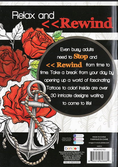 Adult Coloring Tattoos - Relax and Rewind