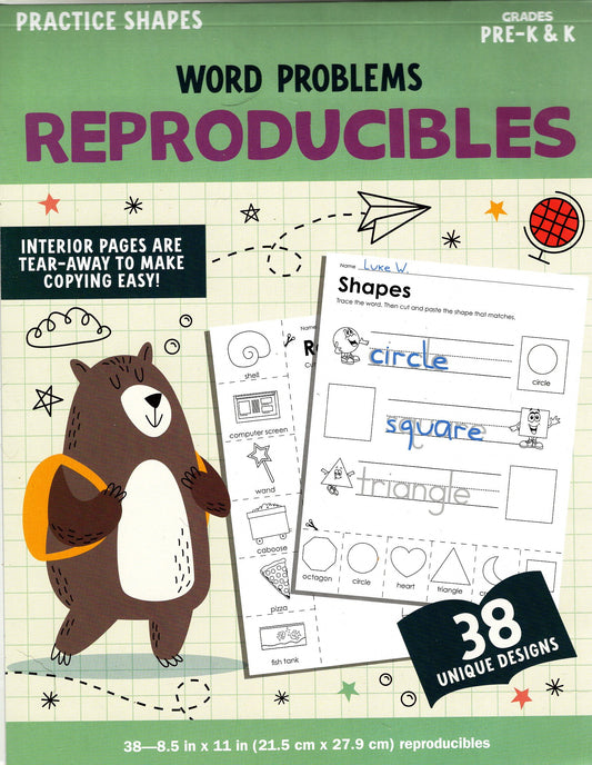 Word Problems Reproducible - Practice Shapes Grades Pre k-k Workbook