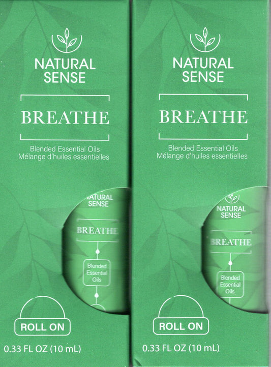 Natural Sense - Breathe Blended Essential Oils Roll on (Set of 2)