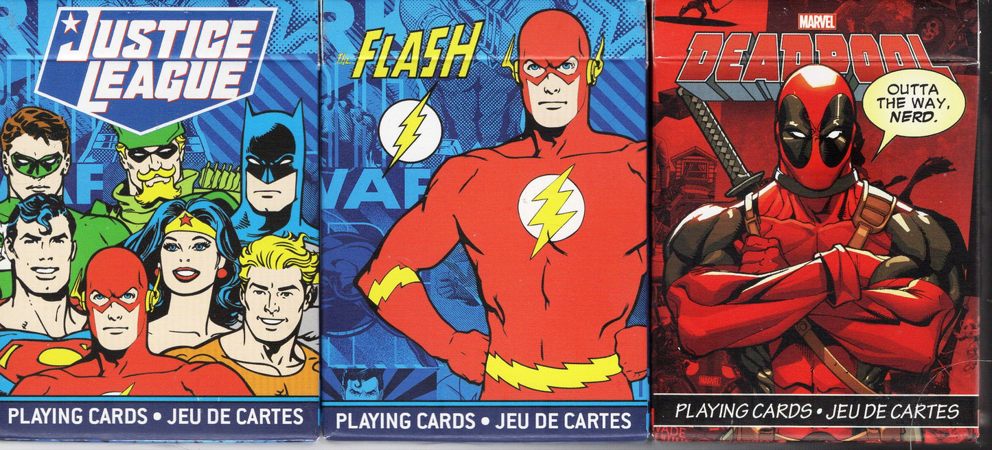 Marvel Flash Card - Justice League, Flash, Deadpool (Set of 3)