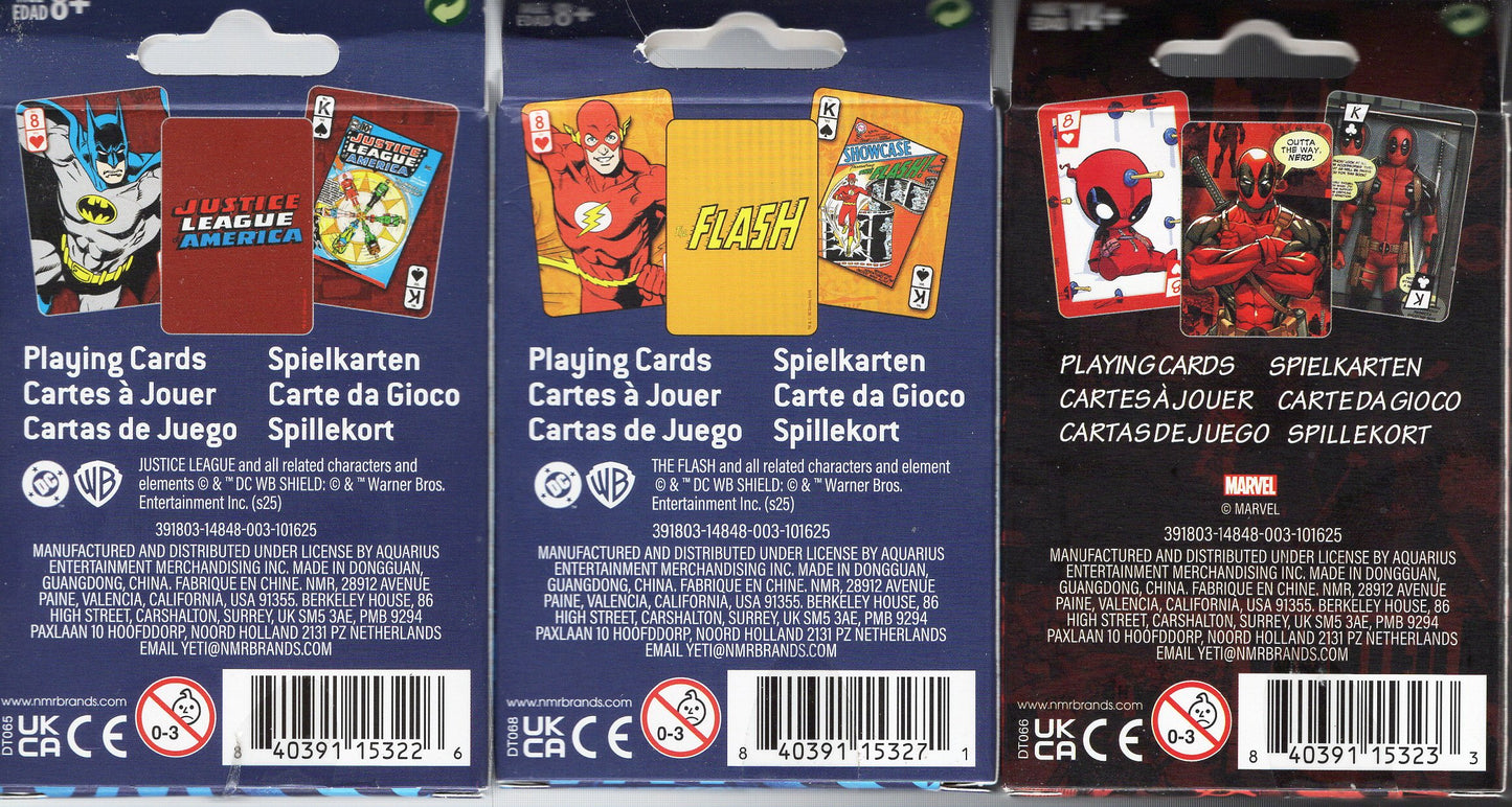 Marvel Flash Card - Justice League, Flash, Deadpool (Set of 3)