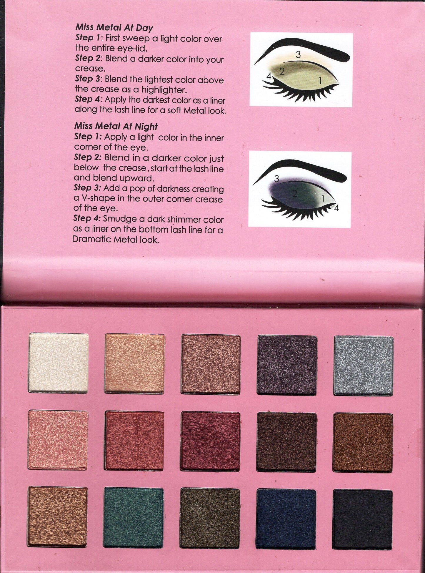 Italia Deluxe MISS METAL 15 Colors Metal Eyeshadow Palette