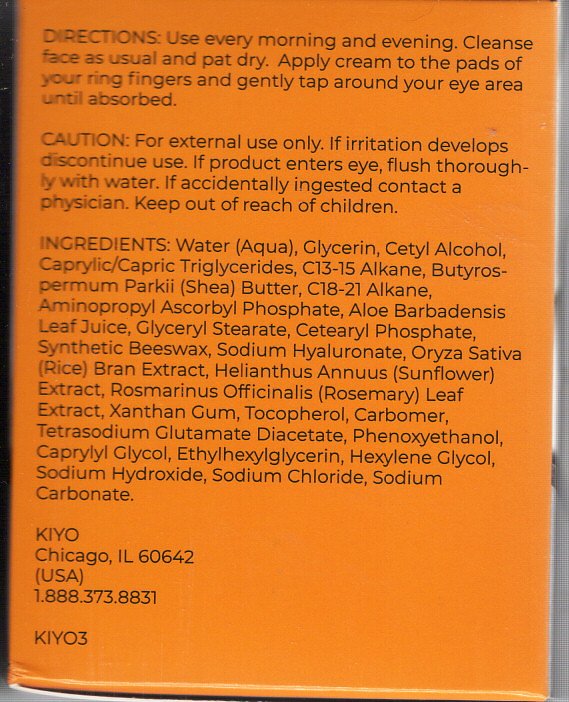 KIYO Eye Creams & Majest-C Face Cream Vitamin C & Hyaluronic (Set of 2)