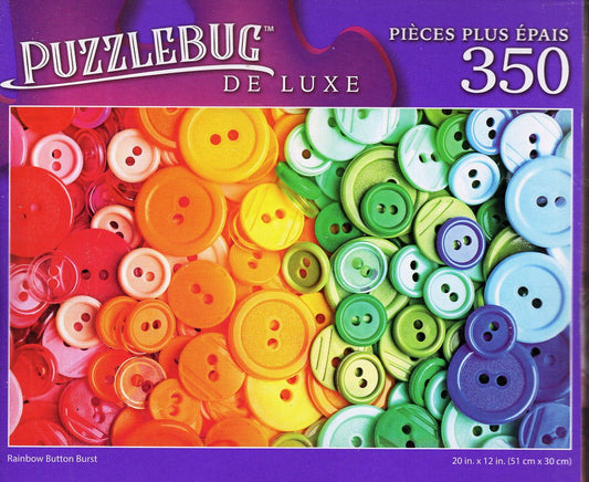 Rainbow Button Burst - 350 Pieces Deluxe Jigsaw Puzzle