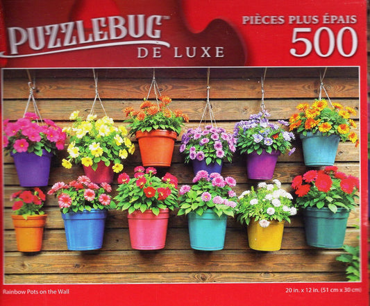 Rainbow Pots on the Wall - 500 Deluxe Jigsaw Puzzle
