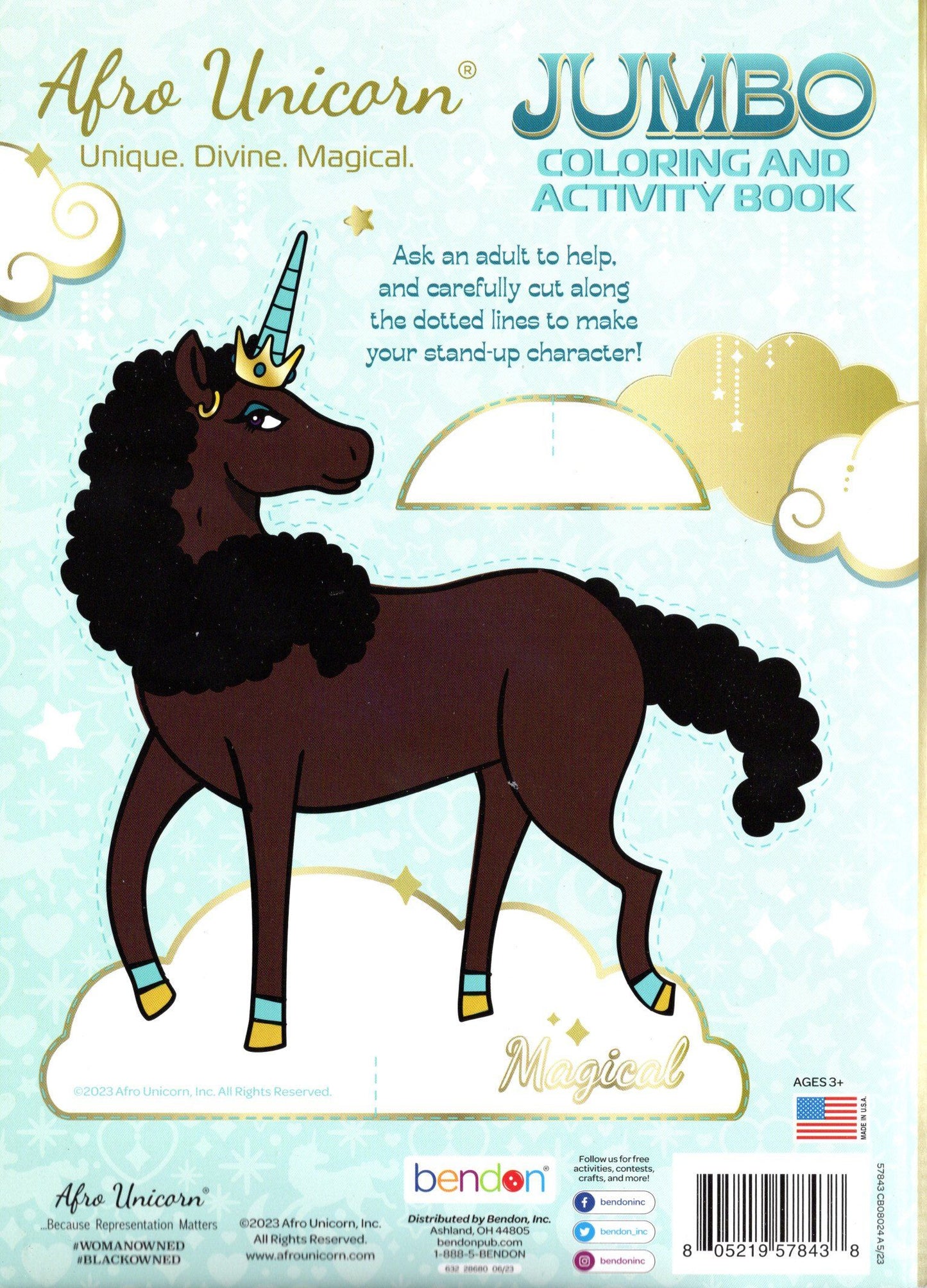 Afro Unicorn - Jumbo Coloring & Activity Book