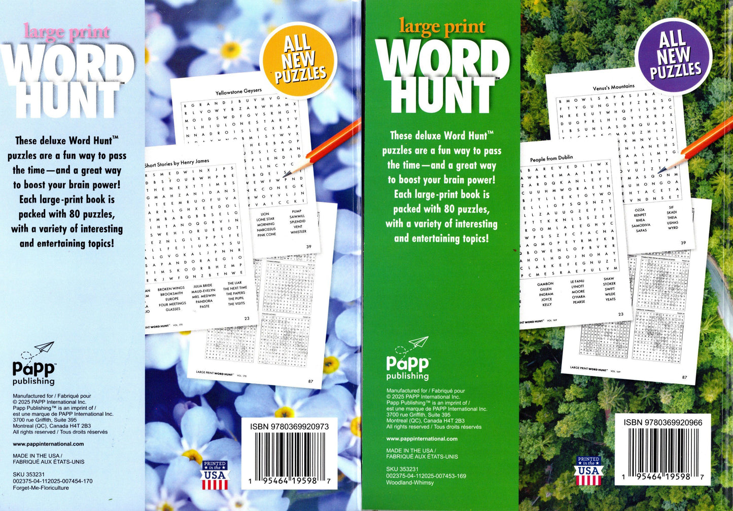 Large Print Word Hunt - All New Puzzles - (Pocket Size) - Vol.169-170
