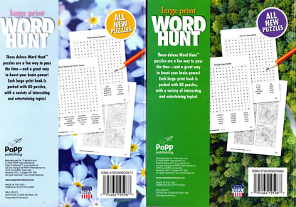 Large Print Word Hunt - All New Puzzles - (Pocket Size) - Vol.169.170.171,172