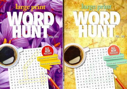 Large Print Word Hunt - All New Puzzles - (Pocket Size) - Vol.173.174