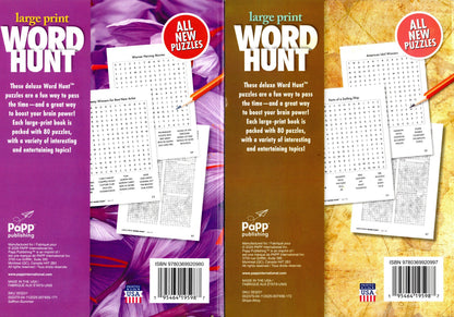 Large Print Word Hunt - All New Puzzles - (Pocket Size) - Vol.173.174