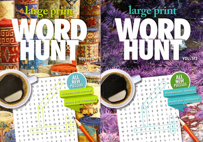 Large Print Word Hunt - All New Puzzles - (Pocket Size) - Vol.173.174