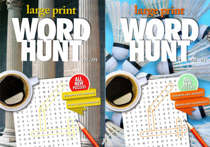 Large Print Word Hunt - All New Puzzles - (Pocket Size) - Vol.173.174.175.176