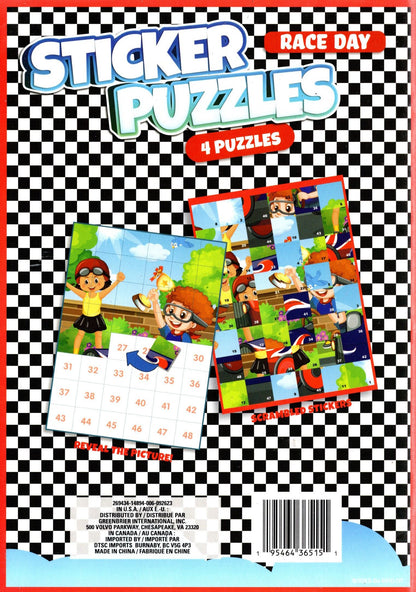 Activity Books for Kids: Sticker Puzzles - Race Day