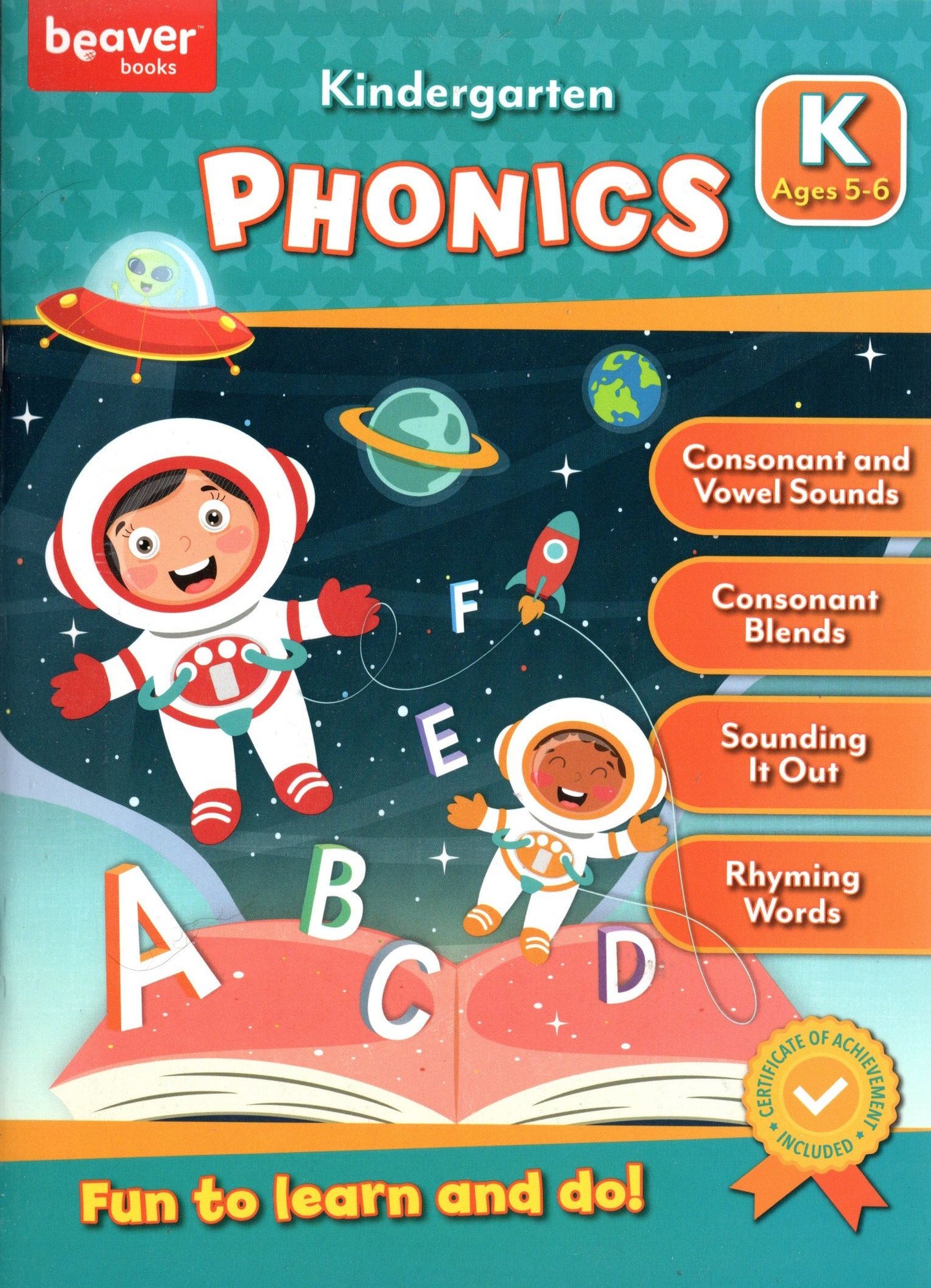 Beaver Kindergarten Educational Workbooks - Phonics & Printing (Set of 2)