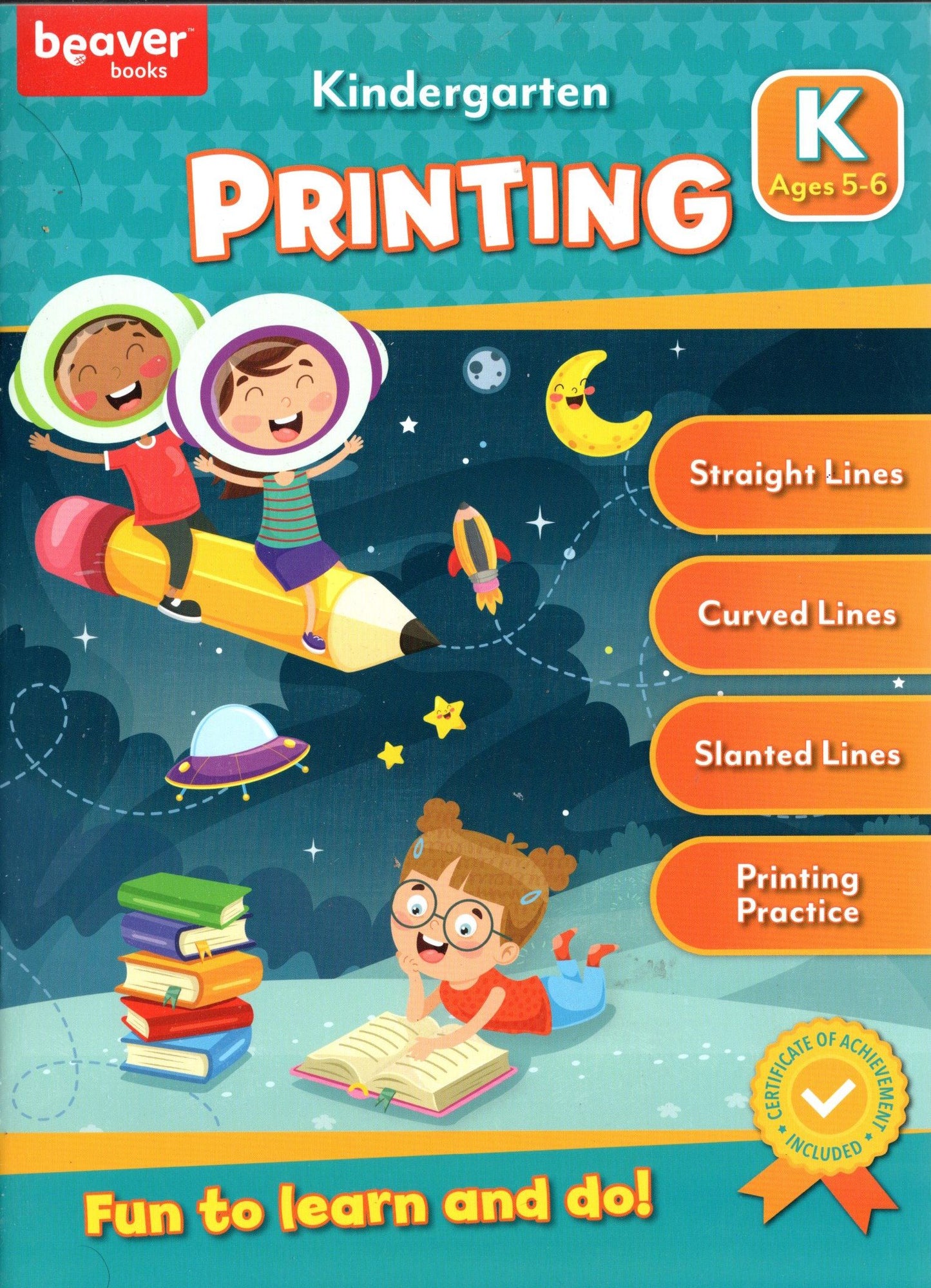 Beaver Kindergarten Educational Workbooks - Phonics & Printing (Set of 2)