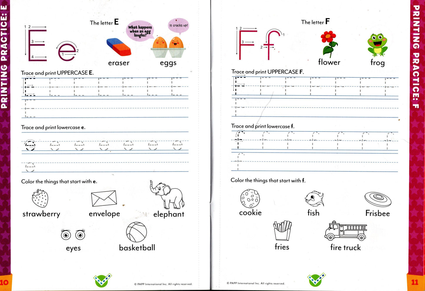 Beaver Kindergarten Educational Workbooks - Phonics & Printing (Set of 2)