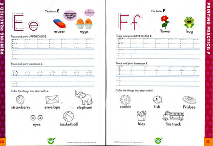 Beaver Kindergarten Educational Workbooks - Phonics & Printing (Set of 2)