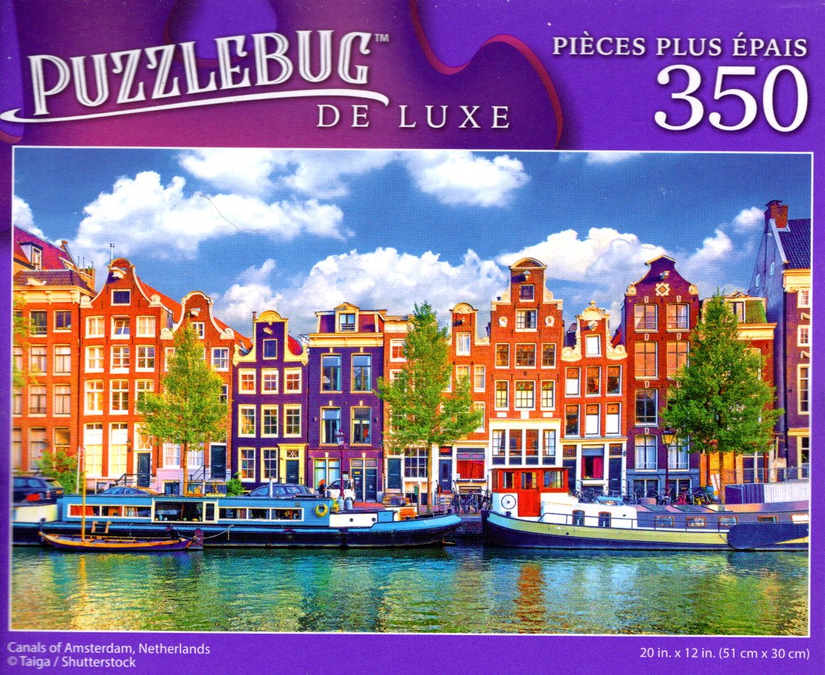 Canals of Amsterdam, Netherlands - 350 Pieces Deluxe Jigsaw Puzzle