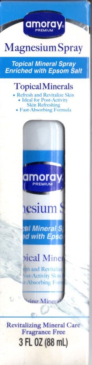 Amoray Premium Magnesium Topical Mineral Spray Fragrance Free 3 fl oz