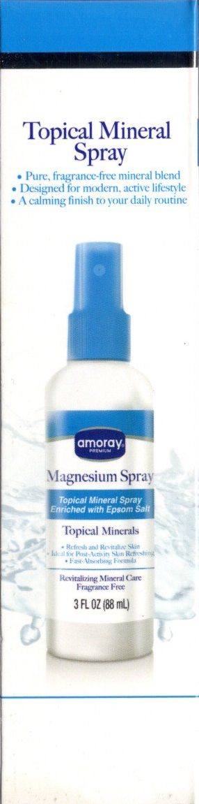 Amoray Premium Magnesium Topical Mineral Spray Fragrance Free 3 fl oz