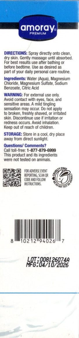 Amoray Premium Magnesium Topical Mineral Spray Fragrance Free 3 fl oz