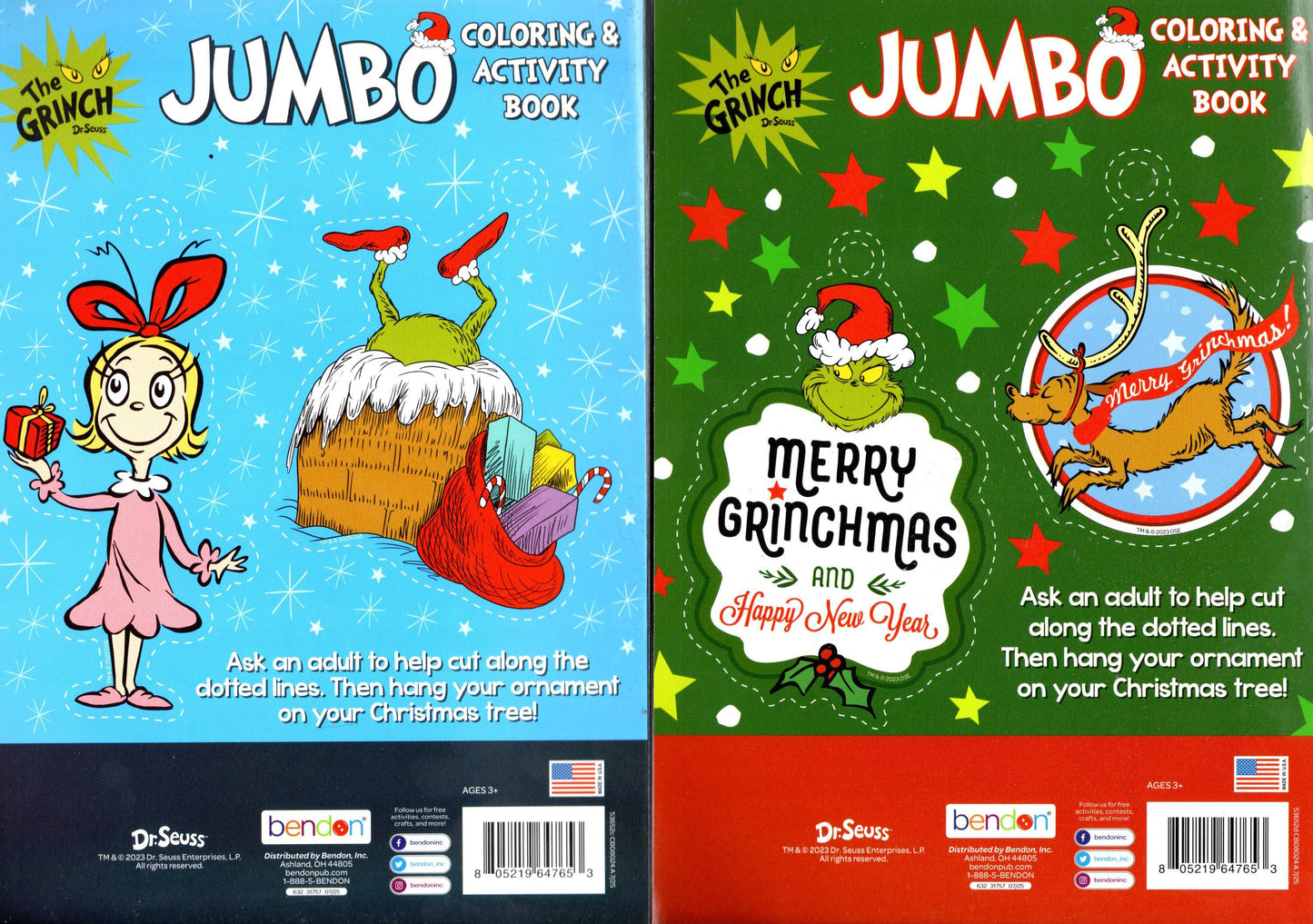 Happy Holidays! - Dr. Seuss The Grinch - Jumbo Coloring Books (Set of 2) v2