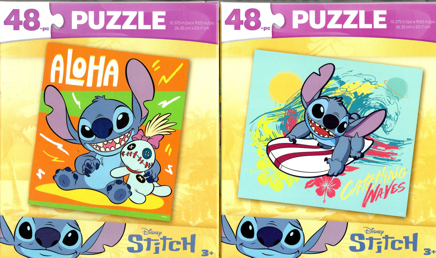 Disney Lillo & Stitch Aloha - 48 Piece Jigsaw Puzzle (Set of 2)