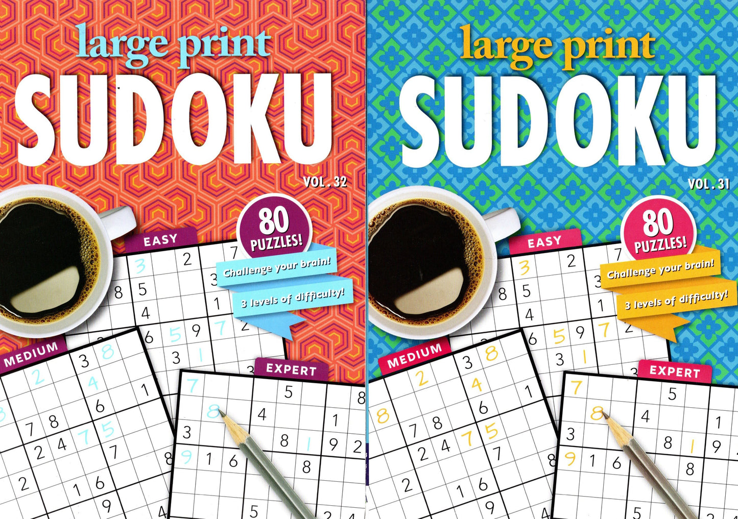 Large Print Sudoku - All New Puzzles - Vol.31,3233,34