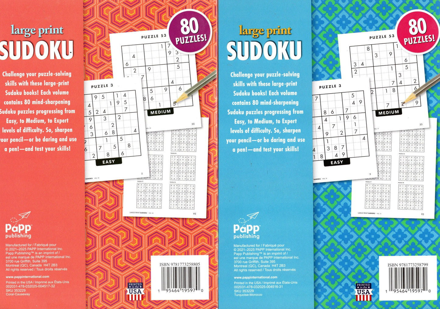Large Print Sudoku - All New Puzzles - Vol.31-32