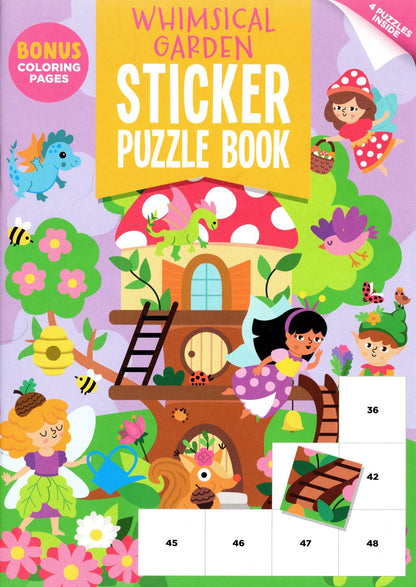 Whimsical Garden - Stickers Puzzle Books