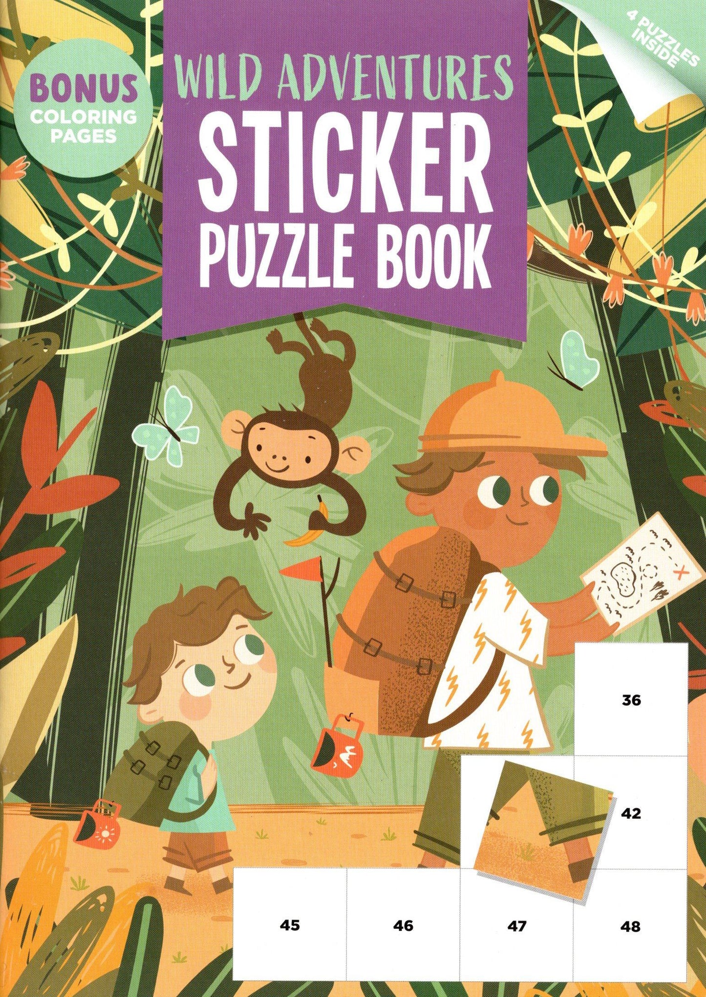 Wild Adventures - Stickers Puzzle Books - 4 puzzle Inside