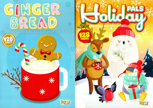 Ginger Bread & Holiday Pals - Jumbo Coloring and Activity Book 128 pg each book