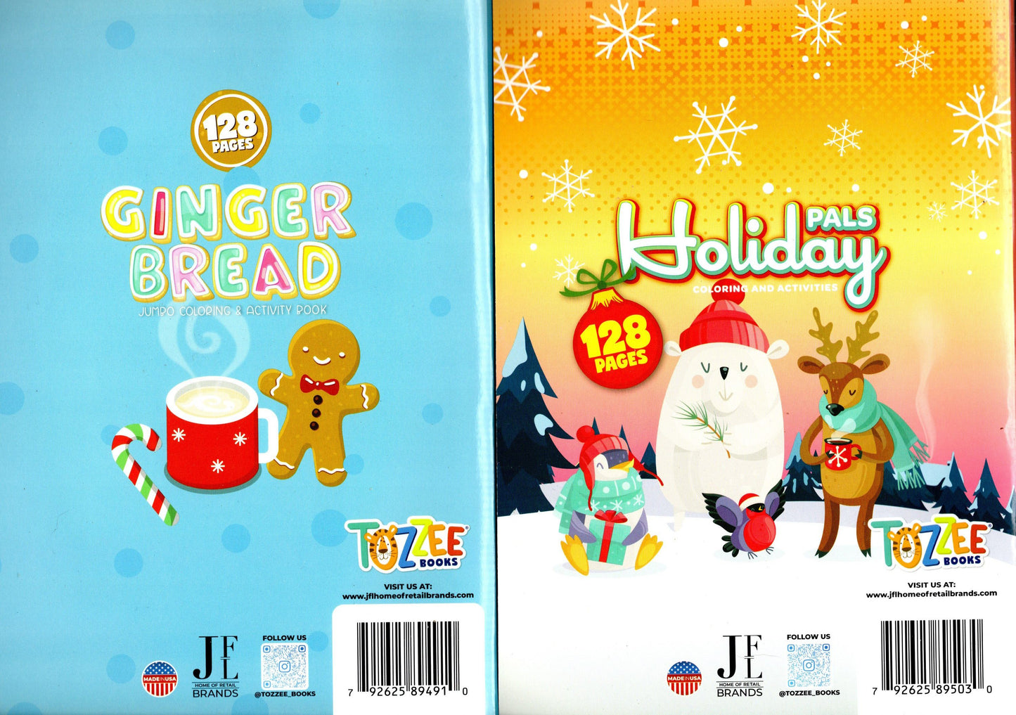 Ginger Bread & Holiday Pals - Jumbo Coloring and Activity Book 128 pg each book