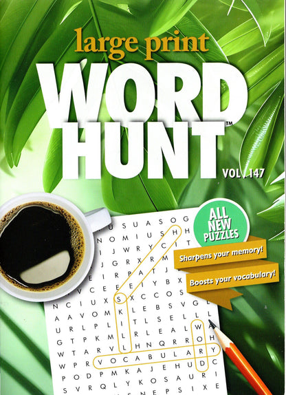 Large Print Word Hunt - All New Puzzles - (Pocket Size) - Vol.147