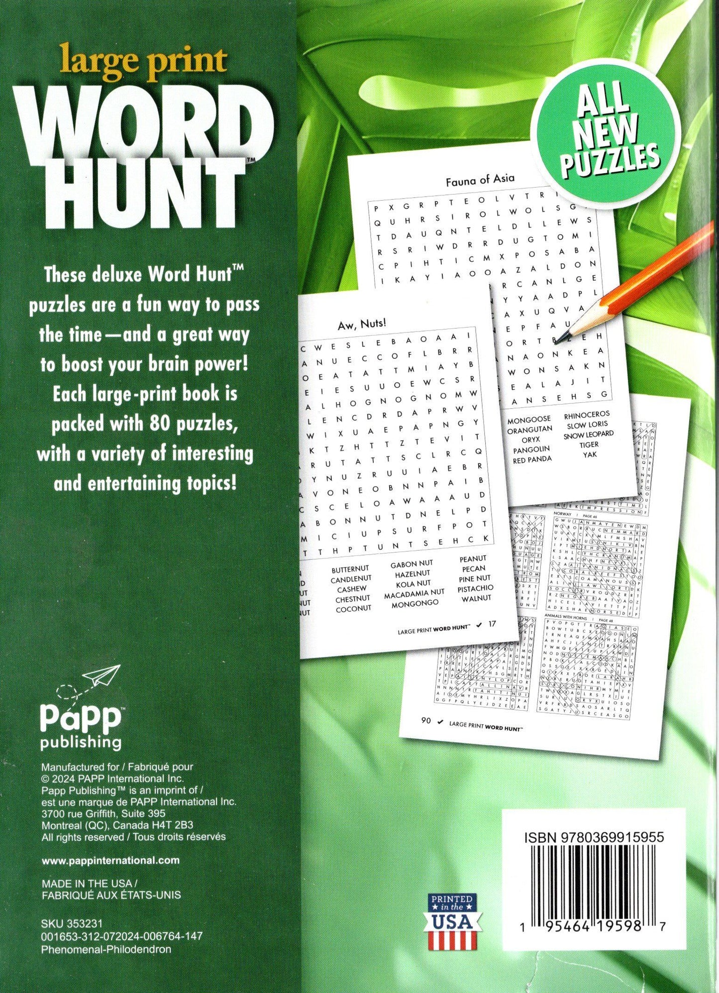 Large Print Word Hunt - All New Puzzles - (Pocket Size) - Vol.147