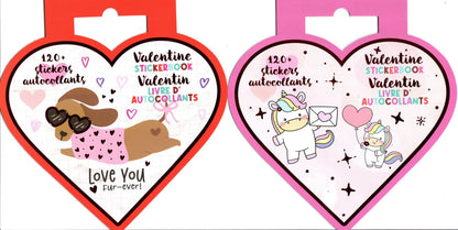 120 Stickers Autocollants - Valentine Sticker Book - Love You (Set of 2)