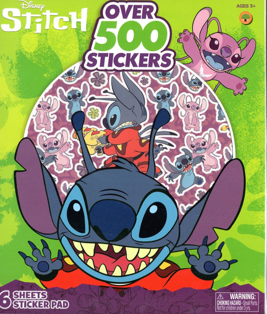 Disney Stitch Sticker Pad with Over 500 Stickers, 6 sheets Sticker Pad